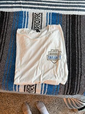 Gildan White Short Sleeve Tee with ACC Huddle Tailgate Logo
